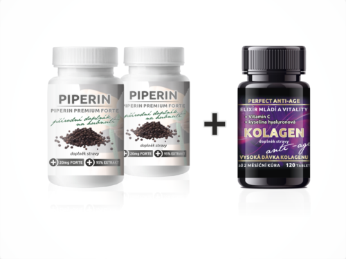 Bio-Detox Piperin 20mg 2 + 1 Kolagen Anti-Age120tbl ZDARMA