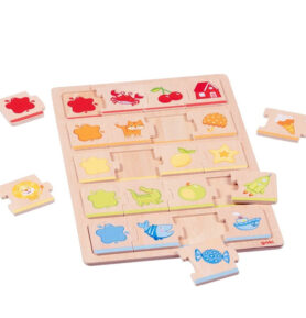 Puzzle výukové - Co kam patří, Třídíme barvy, 20 dílků (Goki)