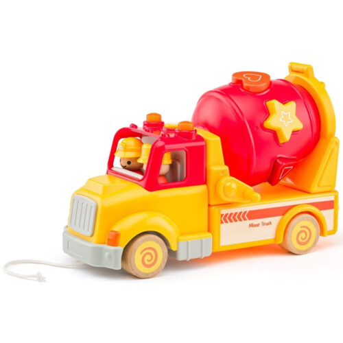 Tahací hračka - Auto míchačka se zvuky a světlem (Woody)