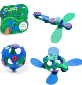 CLIXO - Itsy Green & Blue magnetická stavebnice, 18 kusů