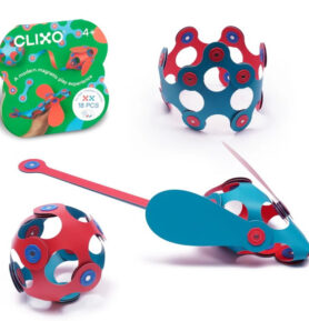 CLIXO - Itsy Flamingo & Turquoise magnetická stavebnice, 18 kusů