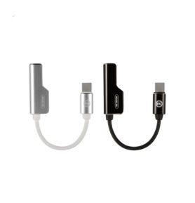 2v1 adaptér pro nabíječku a sluchátka USB-C WK Design WDC071a Bílý