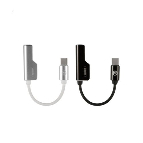 2v1 adaptér pro nabíječku a sluchátka USB-C WK Design WDC071a Bílý