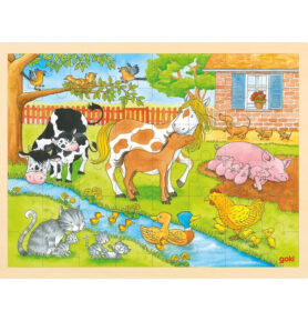 Puzzle na desce - Velké A3, Život na farmě, 48 dílků (Goki)