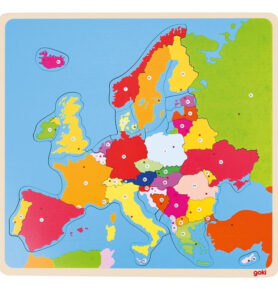 Puzzle výukové - Mapa evropy dřevěná, 35 dílků (Goki)