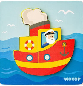 Puzzle pro nejmenší - Vkládačka, Baby lodička (Woody)
