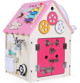 Motorická hračka - Activity board domeček růžový (2Kids Toys)