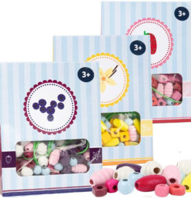 Navlékací perle - Set korálků, Candy dřevěné, 1ks (Small foot)