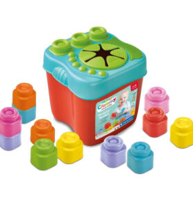 Clemmy baby soft - Senzorický kyblík a 15 kostek