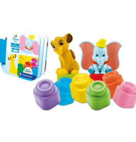 Clemmy baby soft - Disney set s knížkou a 6 kostek