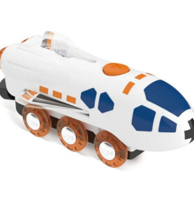 Vláčkodráha mašinka - Elektrická s pohonem, Raketoplán USB (Hape)