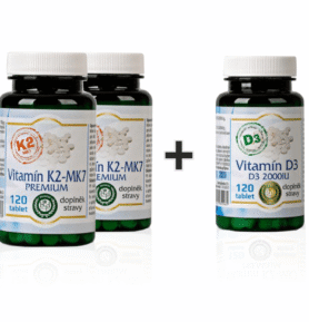 Bio Detox 2x Vitamín K2 120 tbl + 1x vitamín D3 120 tbl ZDARMA
