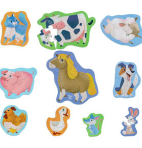 Puzzle pro nejmenší - Přátelé farmy, 40ks (Hape)