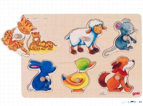 Puzzle odkrývací - Zvířátka, rodiče a děti (Goki)