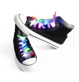 RAVEON Svítící tkaničky do bot | Bílé multicolor
