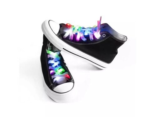RAVEON Svítící tkaničky do bot | Bílé multicolor