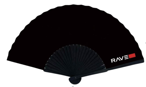 RAVEON RAVE Vějíř | Černý 23cm