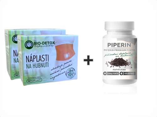 Bio-Detox Náplasti na hubnutí 2+1 Piperin Premium FORTE 20mg 120tbl. - ZDARMA