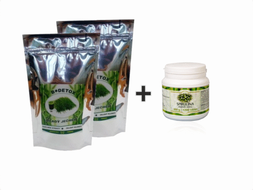 Bio-Detox Mladý ječmen 500g 2x + Spirulina 300g ZDARMA