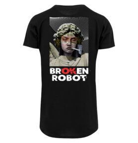RAVE Prodloužené tričko | Statatue | Broken Robot Barva: Černá, Velikost: XXL