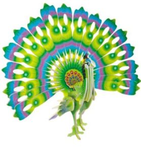 3D Puzzle barevné - Páv
