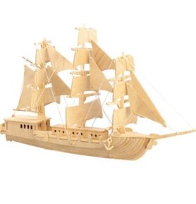 3D Puzzle přírodní - Plachetnice