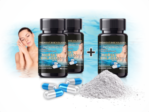 Bio-Detox Kolagen MOŘSKÝ 90 KAPSLí Anti-Age  2 + 1 ZDARMA