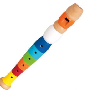 Hudba - Flétna dřevěná 20cm, barevná (Bino)