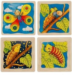 Puzzle výukové - Vývoj housenky, 44ks (Goki)
