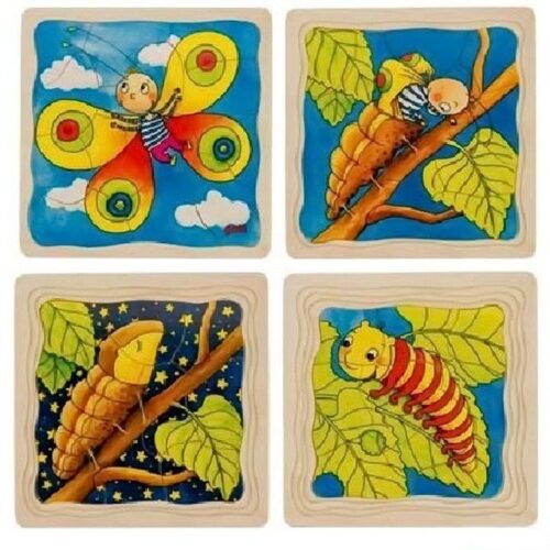 Puzzle výukové - Vývoj housenky, 44ks (Goki)