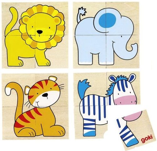 Skládací obrázky - První puzzle Divoká zvířátka, 20ks (Goki)