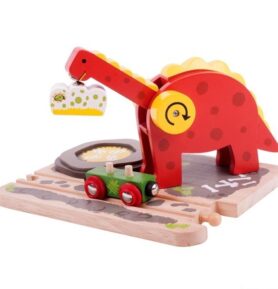 Vláčkodráha jeřáby - Dinosauří jeřáb (Bigjigs)
