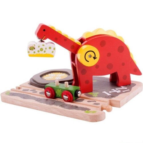Vláčkodráha jeřáby - Dinosauří jeřáb (Bigjigs)