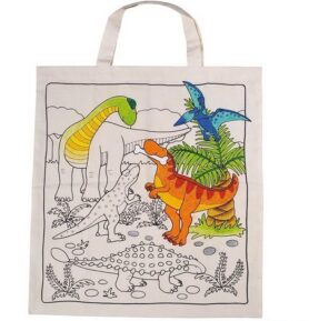 Malování na textil - Taška bavlněná, Dinosauři (Goki)