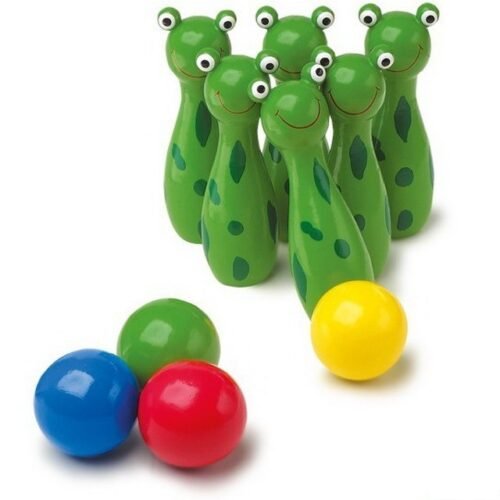 Kuželky dětské - Dřevěné malé, Žabky zelené (Small foot)