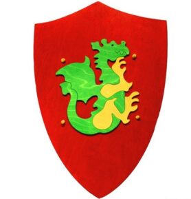 Dětská zbraň - Dřevěný štít červený s drakem (Fauna)