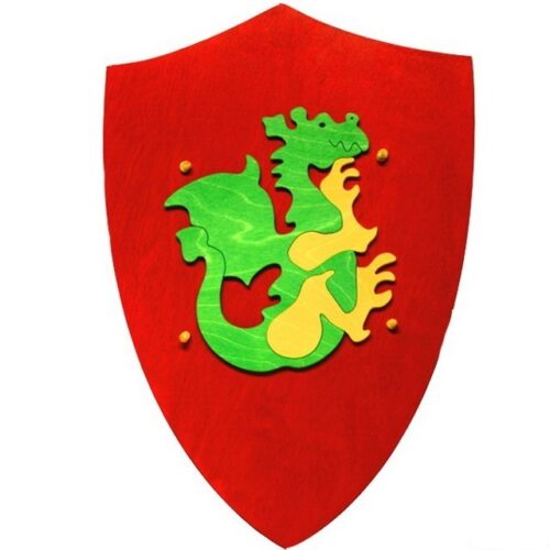 Dětská zbraň - Dřevěný štít červený s drakem (Fauna)