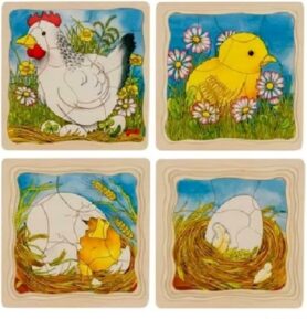 Puzzle výukové - Vývoj slepice, 44ks (Goki)