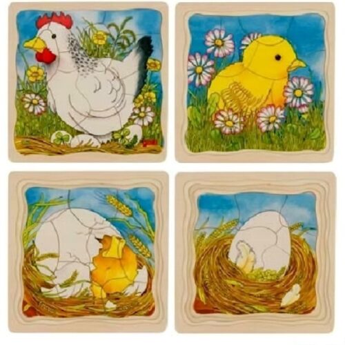 Puzzle výukové - Vývoj slepice, 44ks (Goki)