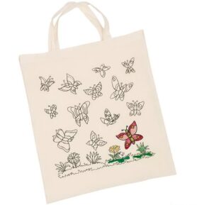 Malování na textil - Taška bavlněná, Motýli (Goki)