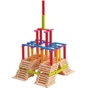 Kostky - Stavebnice přírodní/barevná, Emma, 200ks (Woody)