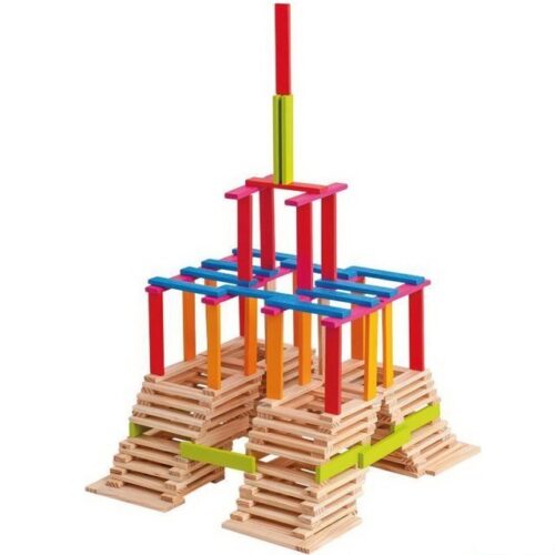 Kostky - Stavebnice přírodní/barevná, Emma, 200ks (Woody)