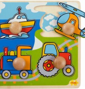 Puzzle pro nejmenší - Úchyt, Doprava, 4ks (Bigjigs)