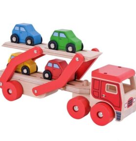 Auto - Transportér patrový se 4 auty (Bigjigs)