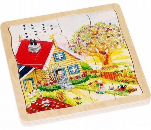 Puzzle výukové - Roční období, 4 vrstvy, 54ks (Goki)