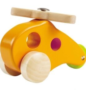 Vrtulník - Dřevěný žlutý na kolečkách (Hape)