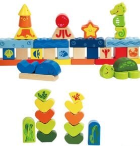 Kostky - Barevné, Pod mořskou hladinou, 48ks (Hape)
