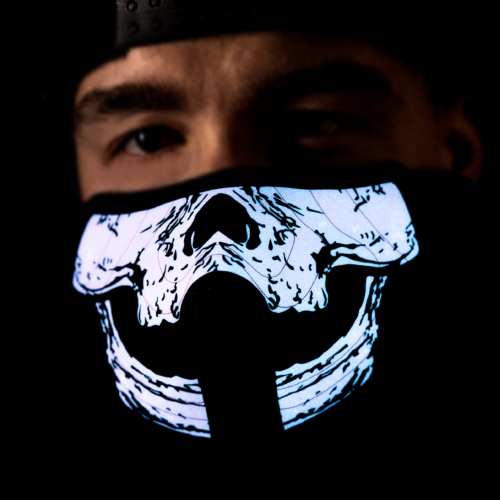 RAVEON Rave rouška Skull | Maska reagující na zvuk