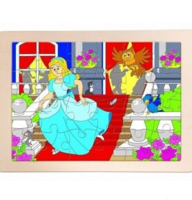 Puzzle na desce - Pohádka Popelka, 24ks (Woody)