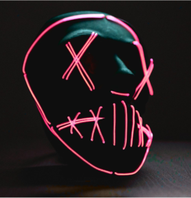 RAVEON Svítící maska Anarchy Rave 2.0 | Červená
